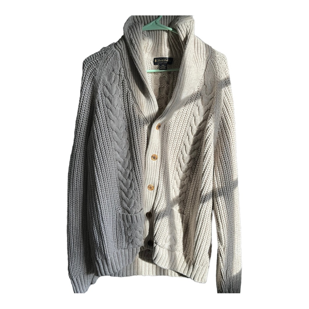 Men's Gray Cable Knit Sweater